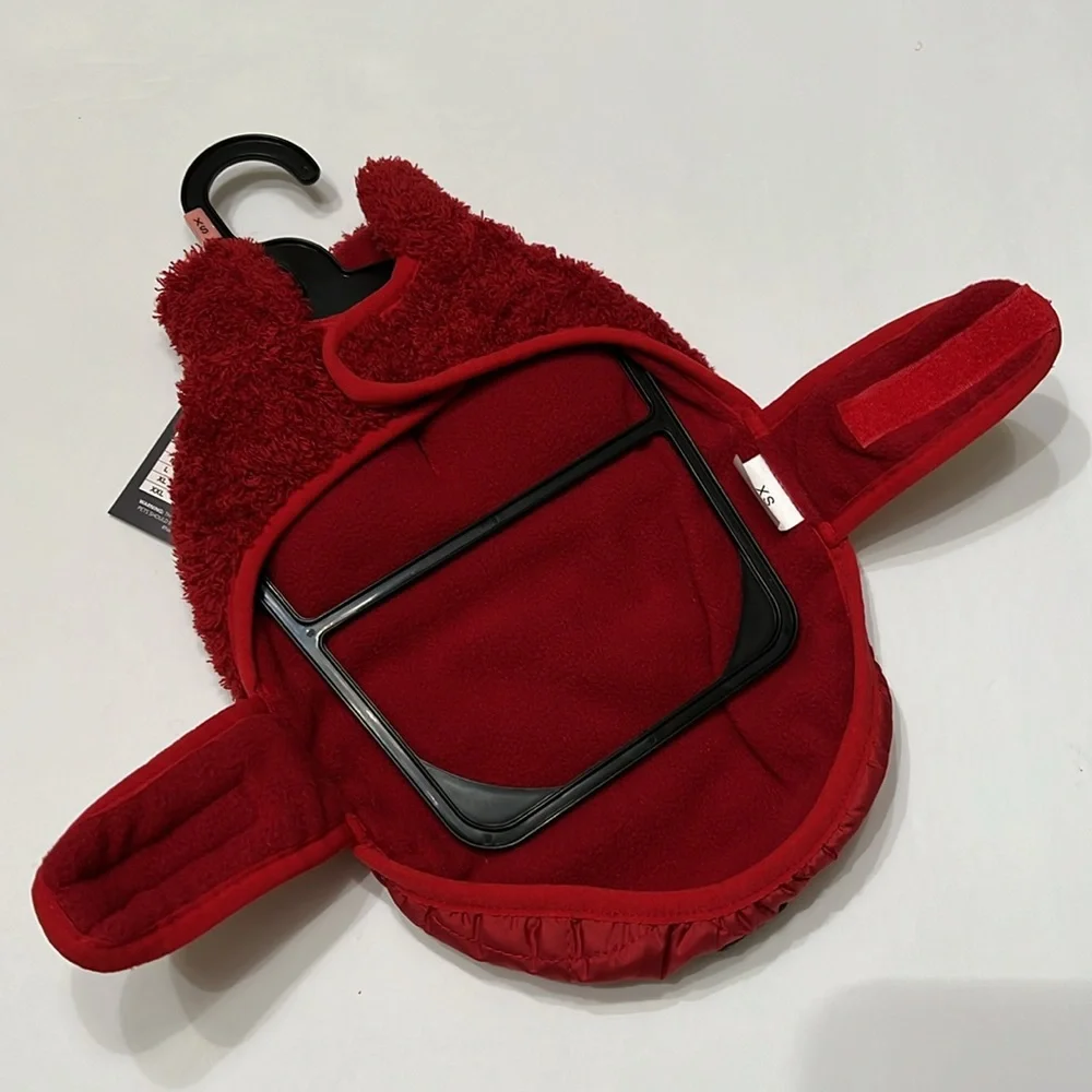 NWT Rowdy Pups Pet Apparel Red Sherpa Fleece & Quilted Dog Jacket XS
